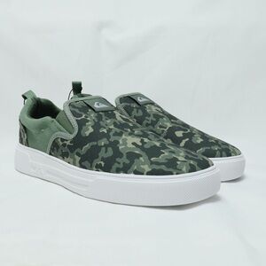 Quiksilver Men’s Green Camouflage Slip-On Canvas Loafers NWOT